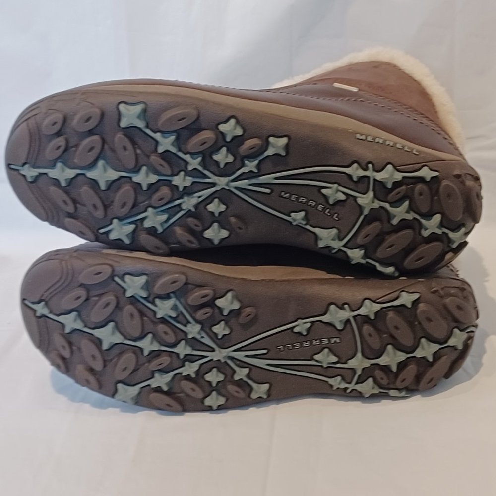 Merrell Women’s 7.5 Sulis Coffee Brown Leather Boots Waterproof Hiking. - Picture 5 of 5